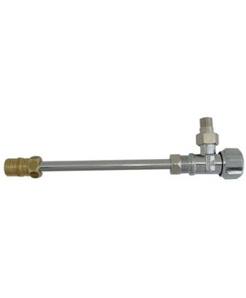 RUBINETTO A SQUADRA X CASSETTA WC + CANNA OTTONE NICHELATO 1/2M
