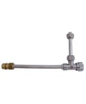 RUBINETTO A SQUADRA X CASSETTA WC + DOPPIA CANNA OTTONE NICHELATO 1/2M