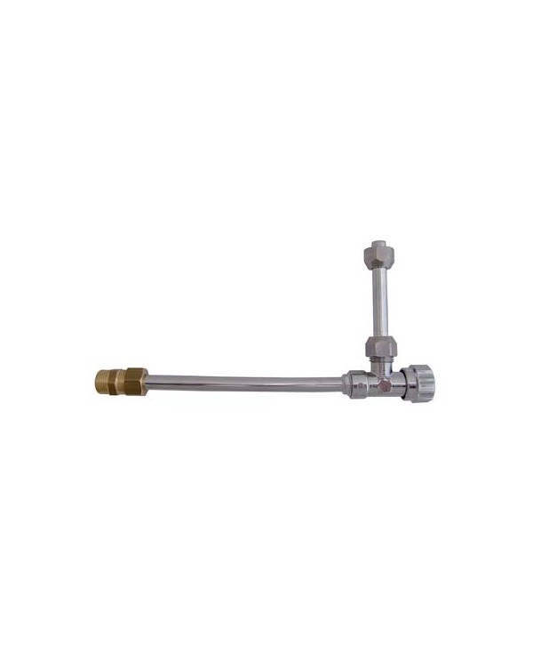 RUBINETTO A SQUADRA X CASSETTA WC + DOPPIA CANNA OTTONE NICHELATO 1/2M