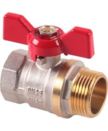 VALVOLA SFERA MF FARFALLA STARS OTTONE NICHELATO 1"MF