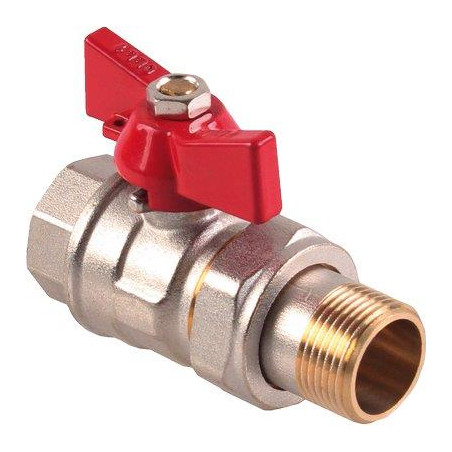 VALVOLA SFERA MF FARFALLA+BOCCHETTONE STARS OTTONE NICHELATO 1"MF