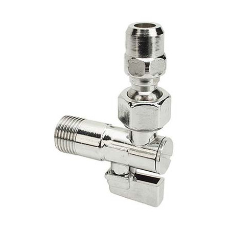 RUBINETTO A SFERA SOTTOLAVABO 775 BUGATTI OTTONE CROMATO 1/2X3/8 + SNODO + FILTRO + ROSETTA