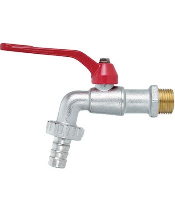 RUBINETTO A SFERA + LEVA GARDEN EXPORT FIV OTTONE NICHELATO 3/4X1"