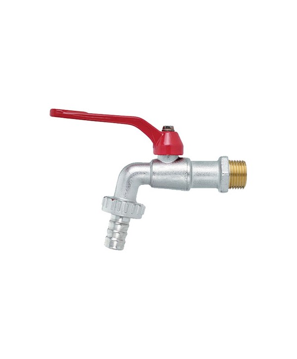 RUBINETTO A SFERA + LEVA GARDEN EXPORT FIV OTTONE NICHELATO 1"X1"1/4