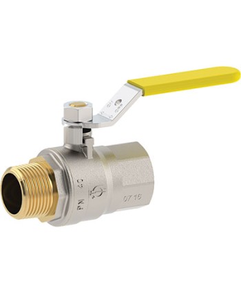 VALVOLA SFERA GAS + LEVA MF FUTURGAS FIV OTTONE NICHELATO 1/2MF
