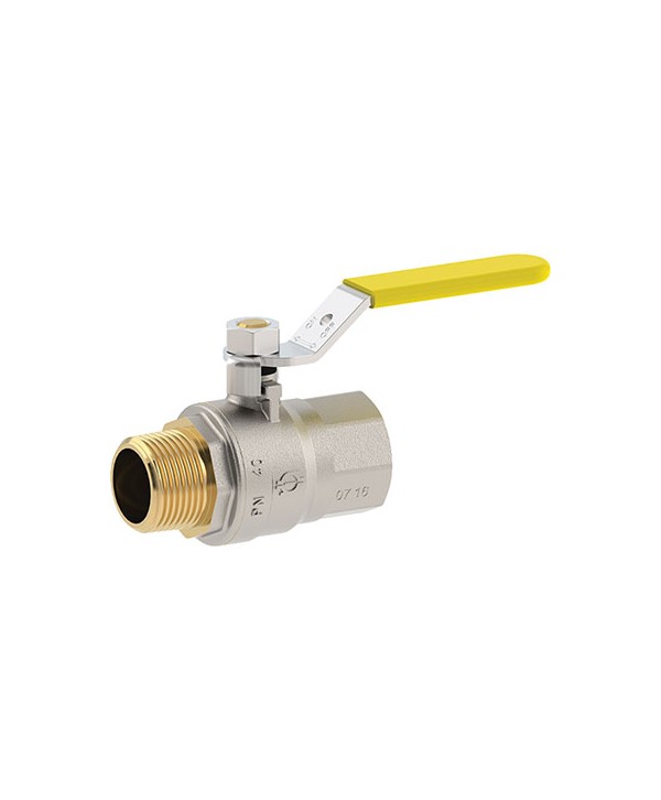 VALVOLA SFERA GAS + LEVA MF FUTURGAS FIV OTTONE NICHELATO 1/2MF
