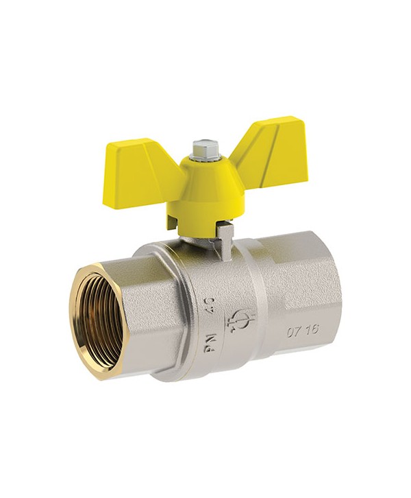 VALVOLA SFERA GAS + FARFALLA FF FUTURGAS FIV OTTONE NICHELATO 1/2F