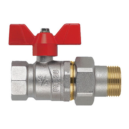 VALVOLA SFERA MF FARFALLA+BOCCHETTONE PERFECTA FIV OTTONE NICHELATO 3/4MF