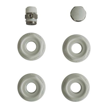 KIT MONTAGGIO RADIATORE 4 RIDUZIONI + TAPPO + VALVOLA SFIATO