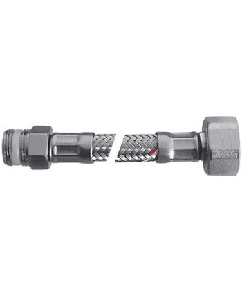 FLESSIBILE FLEXCORE MF RIDOTTO PARIGI INOX 304/PE-RT + GUARNIZIONE 3/8MX1/2F CM 40