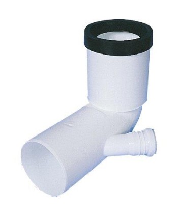 CURVA WC PROLUNGATA + 1 ATTACCO SCARICO IDRICO PP BIANCO MM 90X40
